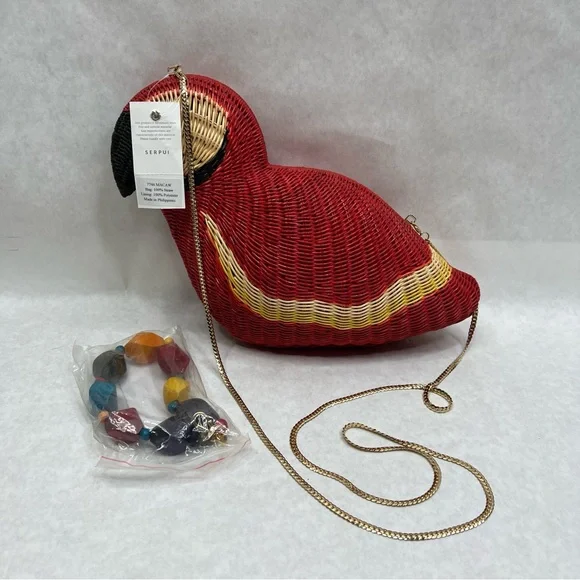 SERPUI Macaw Wicker Crossbody / Clutch Bag - Picture 15 of 16